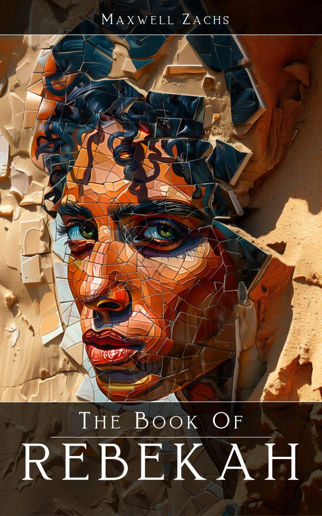 Book Cover featuring a broken up mosaic of Rebekah's face